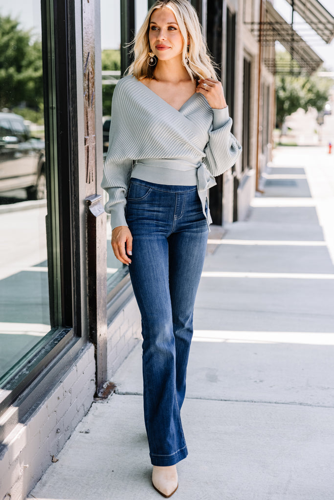 Dreaming Of You Leaf Green Ribbed Sweater – Shop The Mint