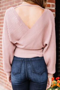 ribbed tied waist sweater