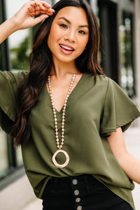 Chic Olive Green Top - Cute Women's Boutique Tops – Shop the Mint