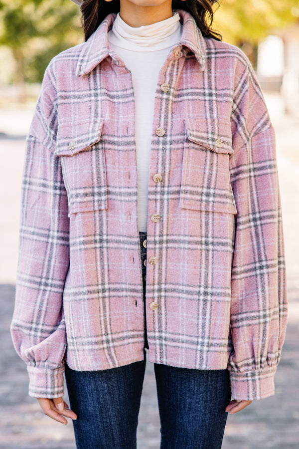 It's Your Time Pink Plaid Shacket