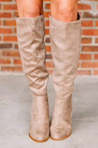 faux suede brown boots