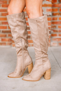 faux suede brown boots