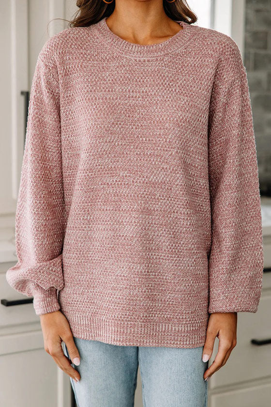 The Slouchy Light Rose Pink Bubble Sleeve Sweater