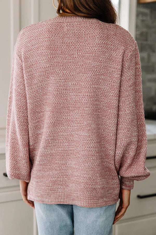 The Slouchy Light Rose Pink Bubble Sleeve Sweater