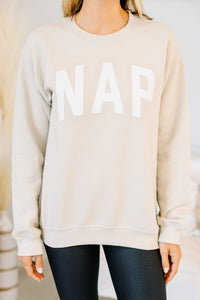 Nap Sand Brown Graphic Sweatshirt