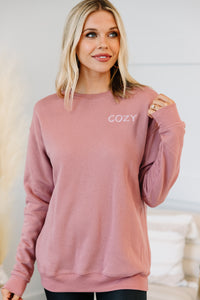 embroidered pink sweatshirt