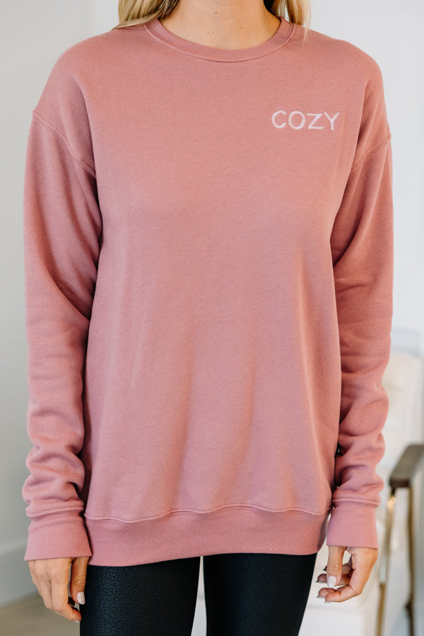 embroidered pink sweatshirt