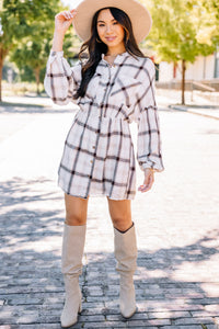 button down plaid dress