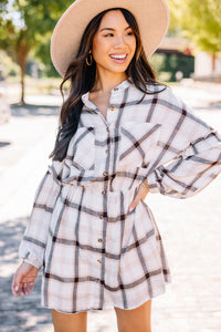 button down plaid dress