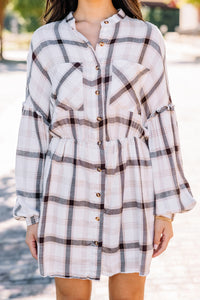 button down plaid dress