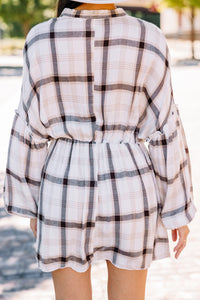 button down plaid dress