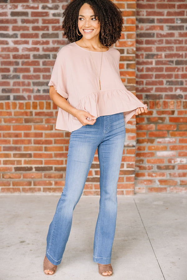 pink peplum top