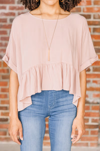 pink peplum top