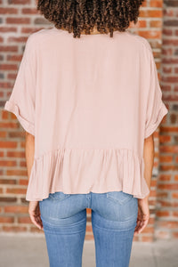 pink peplum top