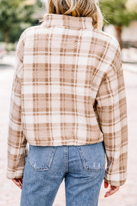 brown plaid pullover