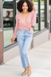 ribbed wrap top