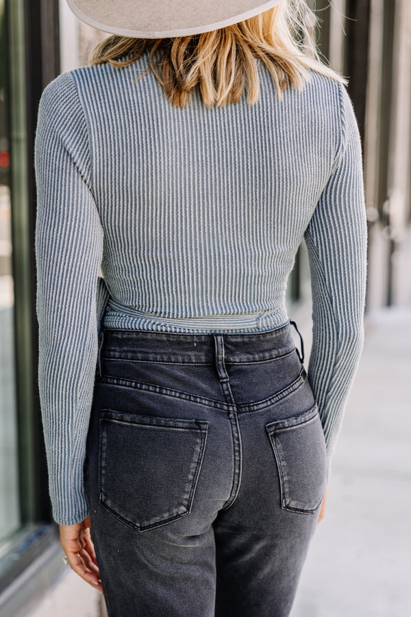 ribbed wrap top