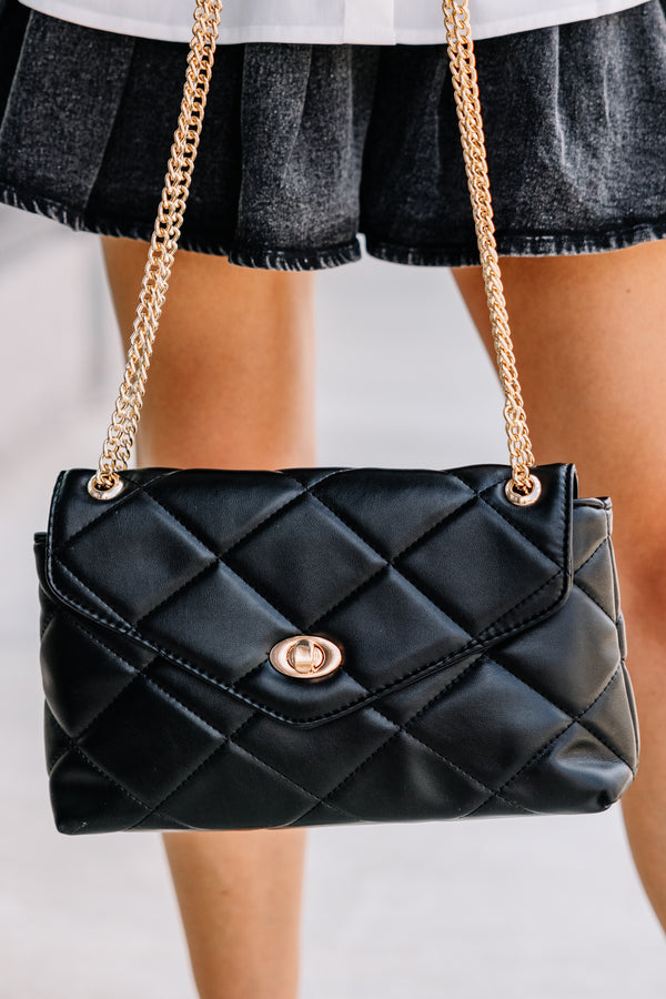 Make It Your Own Black Quilted Purse