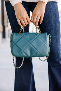 Feeling Fab Forest Green Quilted Purse