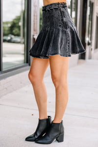 stone washed black skirt