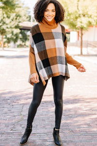 plaid turtleneck sweater