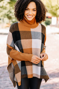 plaid turtleneck sweater