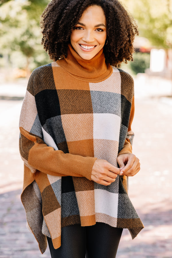 plaid turtleneck sweater