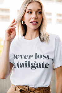 Never Lost A Tailgate White/Black Graphic Tee
