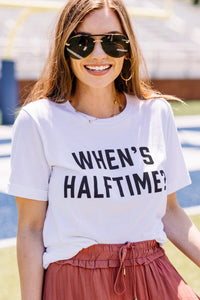 When's Halftime? White/Black Graphic Tee