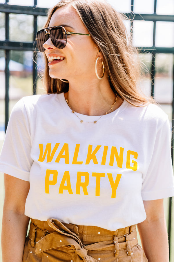 Walking Party White/Gold Graphic Tee