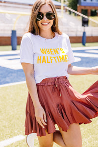 When's Halftime? White/Gold Graphic Tee