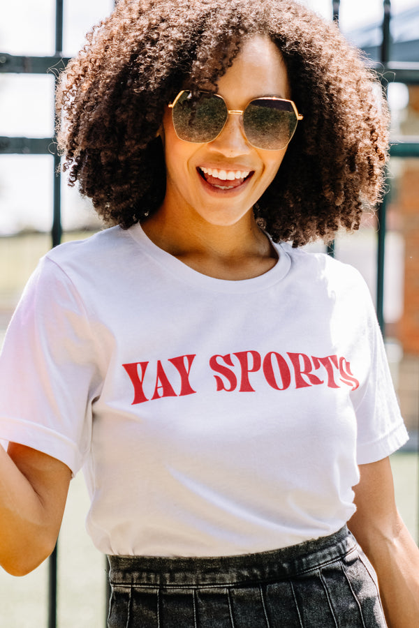 Yay Sports White/Red Graphic Tee