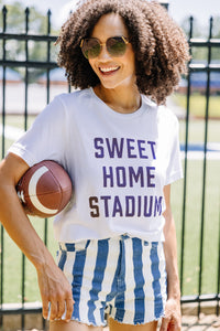 Sweet Home Stadium White/Navy Graphic Tee