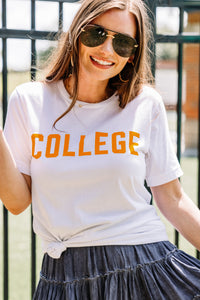 College White/Orange Graphic Tee