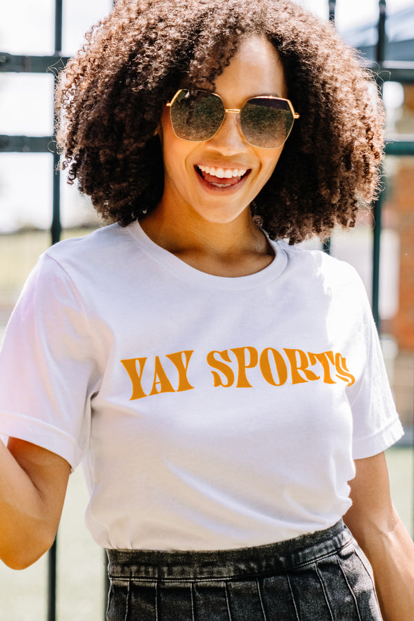 Yay Sports White/Orange Graphic Tee
