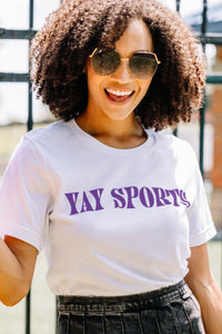 Yay Sports White/Purple Graphic Tee