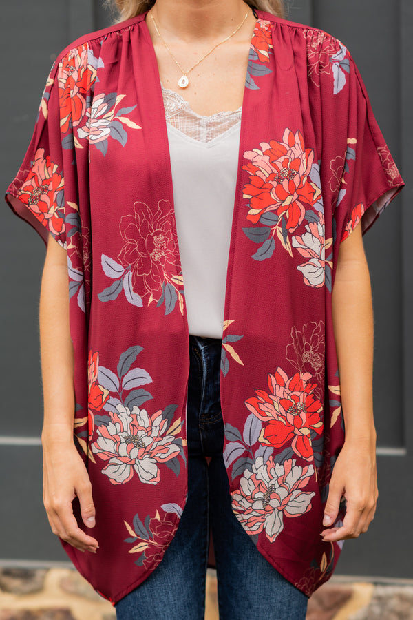 red floral kimono 