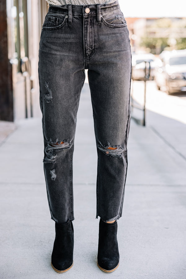 Captivating Love Black Distressed Jeans