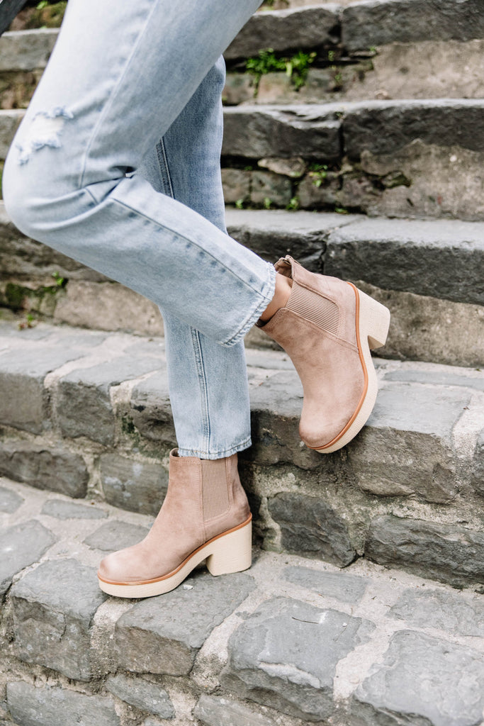 Bold Soul Taupe Brown Chunky Heel Booties – Shop the Mint