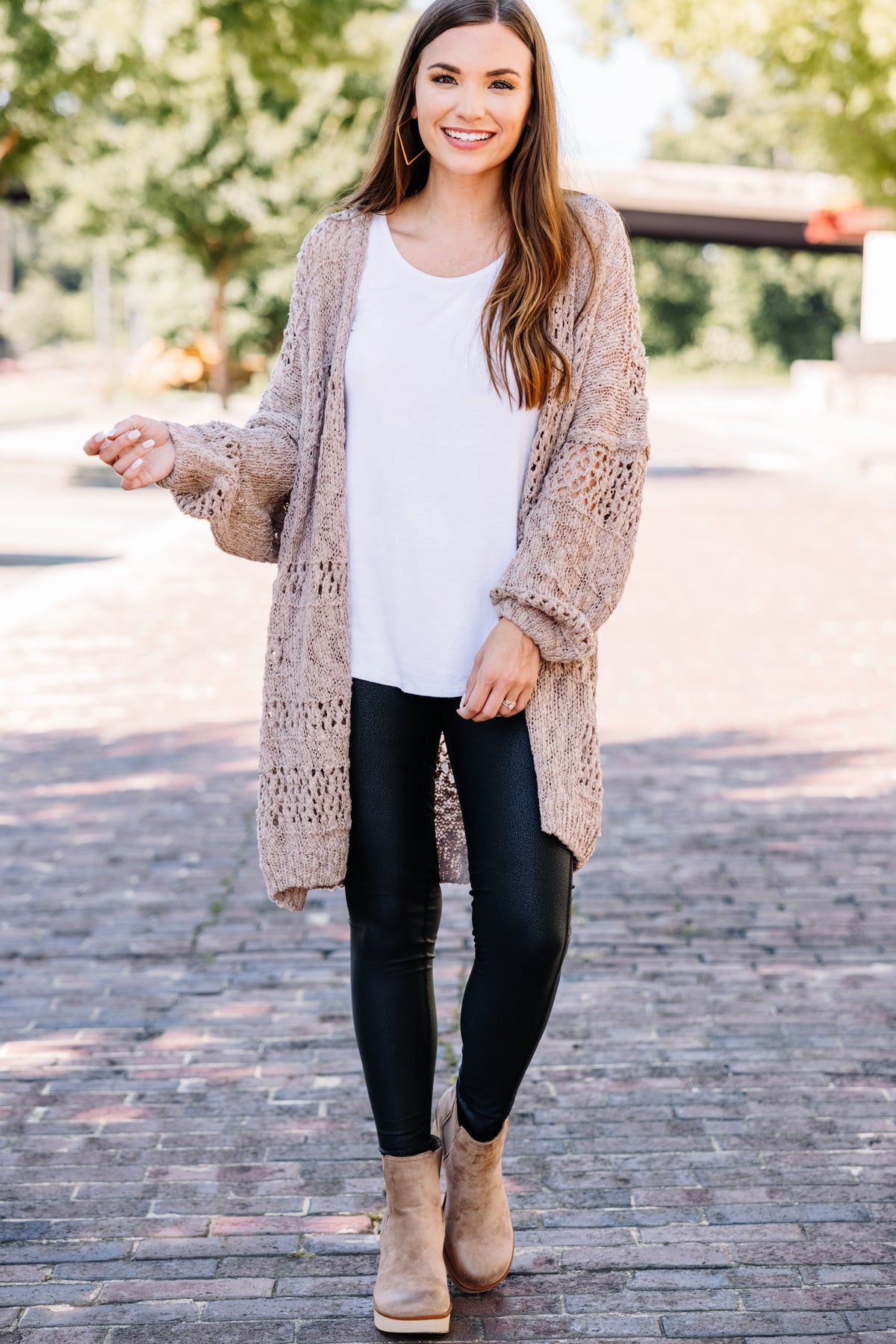 Why I'm Me Mocha Brown Open Stich Cardigan – Shop the Mint