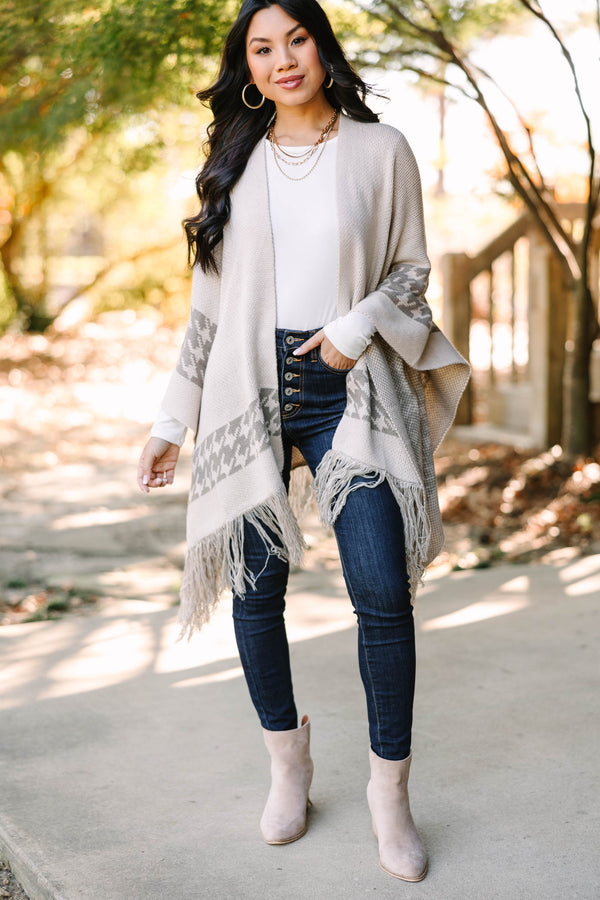 cozy fringe poncho