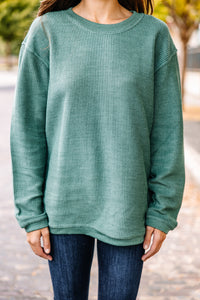 True To Form Green Corded Sweatshirt