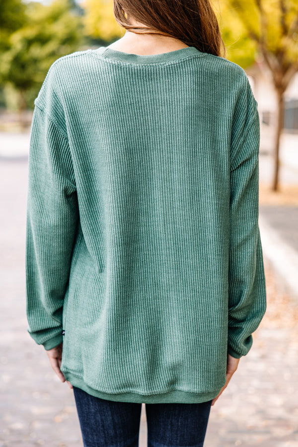 True To Form Green Corded Sweatshirt