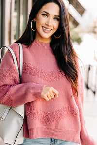 pink textured sweater