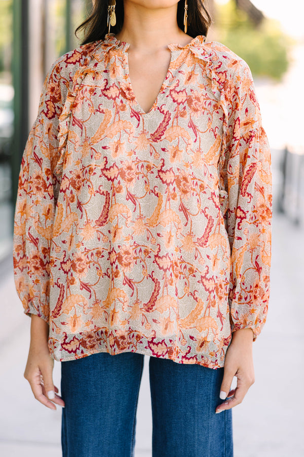 Tell Your Secrets Natural White Floral Blouse