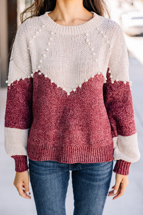 pearl embellished sweater