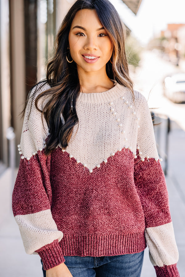 pearl embellished sweater