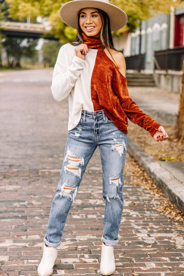 chenille colorblock sweater