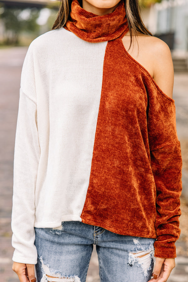 chenille colorblock sweater