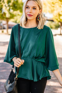 green satin blouse